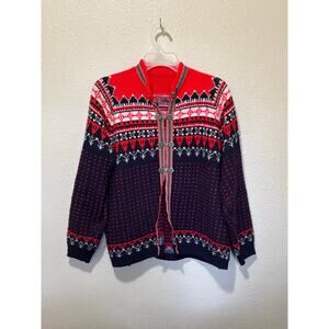 VINTAGE Women’s HEKLA Knitting Mill Cardigan Sweater with Metal Clasps size 52 L